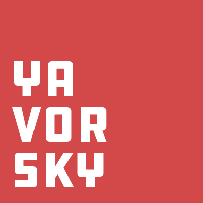 YAV OR SKY white type on red square